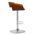 Armen Living Jenny Mid-Century Adjustable Swivel Barstool in Chrome finish with Black Faux Leather and Walnut Wood