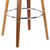 Armen Living Julyssa 26" Mid-Century Swivel Counter Height Barstool in Brown Faux Leather with Walnut Wood