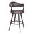 Armen Living Justin 26" Counter Height Barstool in Brown Powder Coated Finish and Vintage Brown Faux Leather