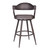 Armen Living Justin 30" Bar Height Barstool in Brown Powder Coated Finish and Vintage Brown Faux Leather