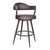 Armen Living Justin 30" Bar Height Barstool in Brown Powder Coated Finish and Vintage Brown Faux Leather
