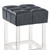 Armen Living Kara Contemporary 30" Bar Height Barstool in Grey Faux Leather with Acrylic Legs