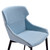 Kenna Modern Dining Chair in Matte Black Finish and Blue Fabric - Set of 2