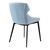 Kenna Modern Dining Chair in Matte Black Finish and Blue Fabric - Set of 2