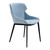 Kenna Modern Dining Chair in Matte Black Finish and Blue Fabric - Set of 2