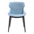 Kenna Modern Dining Chair in Matte Black Finish and Blue Fabric - Set of 2