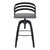 Kiara Contemporary Adjustable Barstool in Black Brushed Wood Finish and Grey Faux Leather