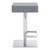 Kaylee Contemporary Swivel Barstool in Brushed Stainless Steel and Grey Faux Leather