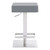 Kaylee Contemporary Swivel Barstool in Brushed Stainless Steel and Grey Faux Leather