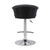 Kenzie Adjustable Modern Grey Faux Leather Bar Stool