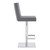 Legacy Contemporary Swivel Barstool in Brushed Stainless Steel and Grey Faux Leather