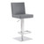 Legacy Contemporary Swivel Barstool in Brushed Stainless Steel and Grey Faux Leather