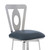 Lola Contemporary 26" Counter Height Barstool in Brushed Stainless Steel Finish and Grey Faux Leather