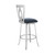 Lola Contemporary 26" Counter Height Barstool in Brushed Stainless Steel Finish and Grey Faux Leather