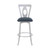 Lola Contemporary 30" Bar Height Barstool in Brushed Stainless Steel Finish and Grey Faux Leather