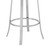 Lola Contemporary 30" Bar Height Barstool in Brushed Stainless Steel Finish and Grey Faux Leather
