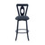 Lola Contemporary 26" Counter Height Barstool in Matte Black Finish and Grey Faux Leather