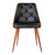Armen Living Lily Mid-Century Dining Chair in Walnut Finish and Black Faux Leather