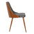 Armen Living Lily Mid-Century Dining Chair in Walnut Finish and Gray Faux Leather