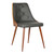Armen Living Lily Mid-Century Dining Chair in Walnut Finish and Gray Faux Leather