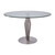 Lindsey Contemporary Dining Table in Brushed Stainless Steel Finish and Clear Glass top