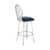 Lotus Contemporary 26" Counter Height Barstool in Brushed Stainless Steel Finish and Grey Faux Leather