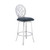 Lotus Contemporary 26" Counter Height Barstool in Brushed Stainless Steel Finish and Grey Faux Leather