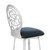 Lotus Contemporary 26" Counter Height Barstool in Brushed Stainless Steel Finish and Grey Faux Leather