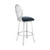 Lotus Contemporary 30" Bar Height Barstool in Brushed Stainless Steel Finish and Grey Faux Leather