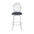 Lotus Contemporary 30" Bar Height Barstool in Brushed Stainless Steel Finish and Grey Faux Leather