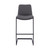 Lucas Contemporary 30" Bar Height Barstool in Black Powder Coated Finish and Grey Faux Leather