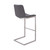 Lucas Contemporary 26" Counter Height Barstool in Brushed Stainless Steel Finish and Grey Faux Leather