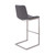 Lucas Contemporary 30" Bar Height Barstool in Brushed Stainless Steel Finish and Grey Faux Leather