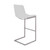 Lucas Contemporary 30" Bar Height Barstool in Brushed Stainless Steel Finish and White Faux Leather