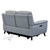 Lizette Contemporary Loveseat in Dark Brown Wood Finish and Dove Grey Genuine Leather