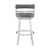 Madrid Contemporary 26" Counter Height Barstool in Brushed Stainless Steel Finish and Grey Faux Leather