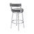 Madrid Contemporary 26" Counter Height Barstool in Brushed Stainless Steel Finish and Grey Faux Leather