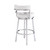 Madrid Contemporary 26" Counter Height Barstool in Brushed Stainless Steel Finish and White Faux Leather