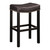 Armen Living Tudor 30" Backless Stationary Barstool In Antique Brown Bonded Leather With Nailhead Accents