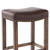 Armen Living Tudor 26" Counter Height Wood Backless Barstool in Chestnut Finish and Kahlua Faux Leather