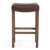 Armen Living Tudor 30" Bar Height Wood Backless Barstool in Chestnut Finish and Kahlua Faux Leather