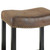 Armen Living Tudor 26" Backless Stationary Barstool in Wrangler Brown Fabric with Nailhead Accents