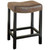 Armen Living Tudor 30" Backless Stationary Barstool in Wrangler Brown Fabric with Nailhead Accents