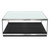 Armen Living Manchester Contemporary Coffee Table with Polished Stainless Steel and Glass Top