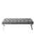 Armen Living Milo Bench in Brushed Stainless Steel finish with Grey Fabric