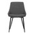 Armen Living Mia Contemporary Dining Chair in Charcoal Fabric with Black Powder Coated Metal Legs