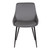 Armen Living Mia Contemporary Dining Chair in Gray Faux Leather with Black Powder Coated Metal Legs