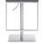 Michele Contemporary Swivel Barstool in Brushed Stainless Steel and Grey Faux Leather