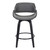 Mona Contemporary 26" Counter HeightÃ‚Â Swivel Barstool in Black Brush Wood Finish and Grey Faux Leather