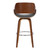Mona Contemporary 26" Counter HeightÃ‚Â Swivel Barstool in Walnut Wood Finish and Grey Faux Leather